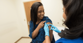 Photo of a person receiving a vaccine